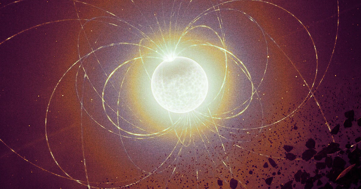 Astronomers have discovered that a white dwarf star bears a never before seen metal "scar" near one of its magnetic poles.