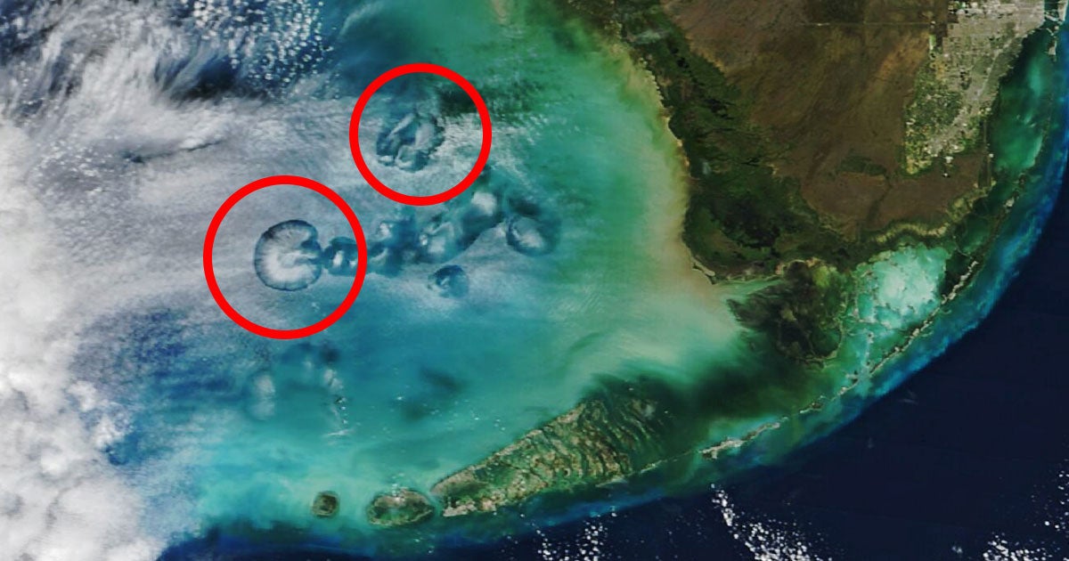 NASA's Terra satellite has captured a stunning image of "fallstreak holes" or "hole-punch clouds," scientifically known as cavum clouds.