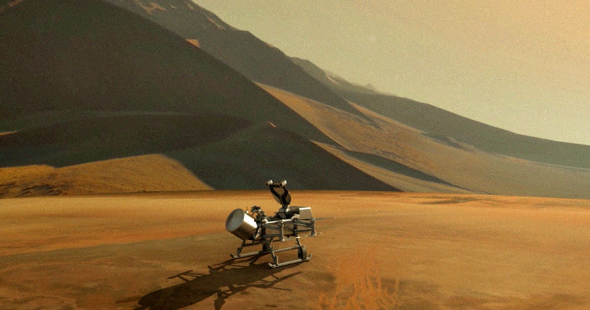 Scientists suggest the sand dunes on the surface of Saturn's moon Titan may be the crumbling remains of colliding moons.