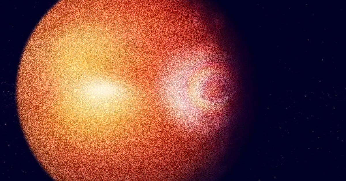 Astronomers have spotted signs of a circular, rainbow-like pattern decorating the surface of WASP-76b, a "hot Jupiter" exoplanet.