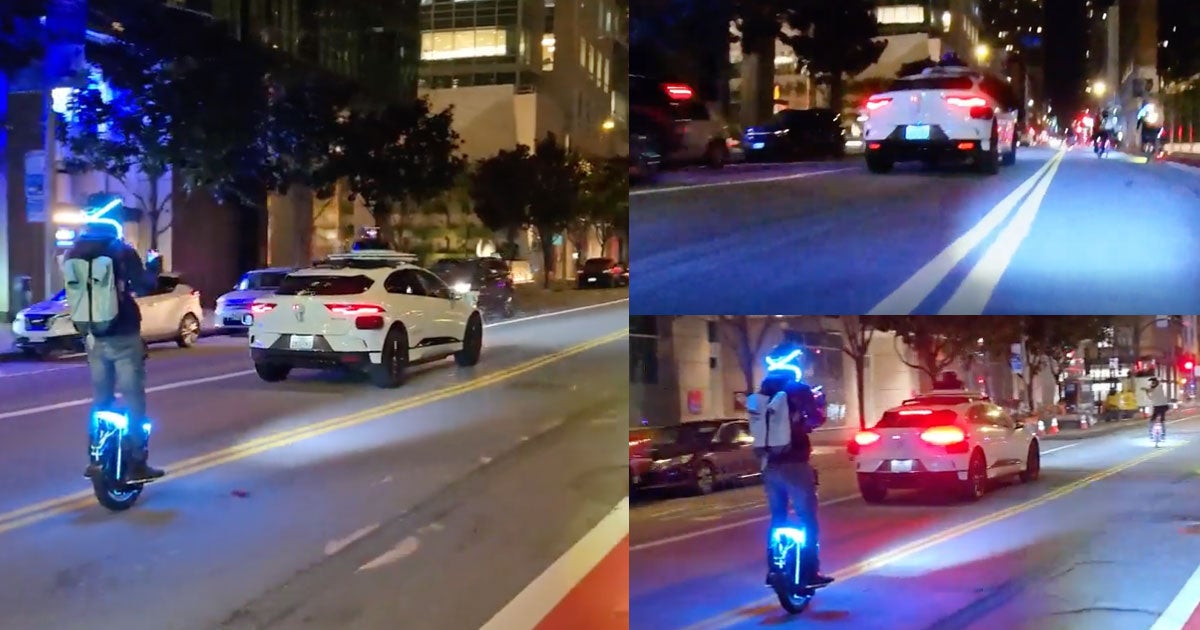 A video making its rounds on social media shows a self-driving Waymo car bombing down the wrong side of the road in downtown San Francisco.