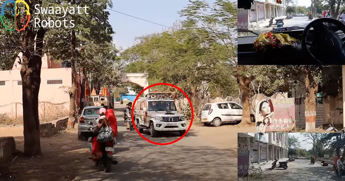 A video shared by Indian startup Swaayatt Robots shows an adventurous self-driving SUV navigating the hectic streets of Bhopal, India.