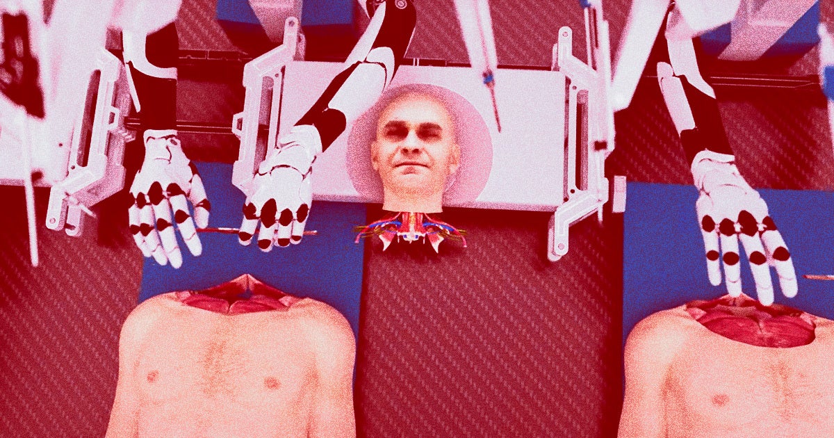 In a gruesome video, a biologist proposes that doctors can perform head transplants by using advanced robotics and artificial intelligence.