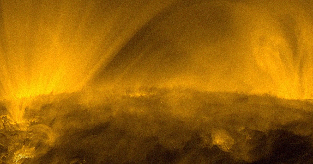 The European Space Agency has released an incredible video of the Sun's roiling surface, which was taken by its Solar Orbiter last year.