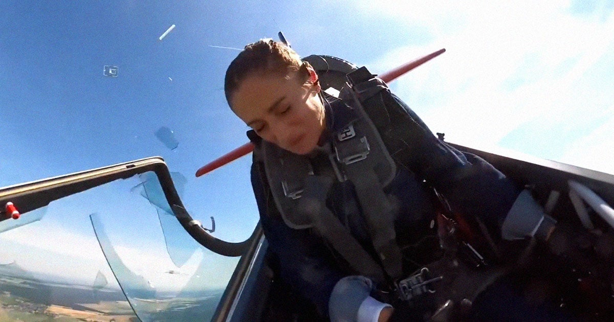 A pilot safely landed her small plane after the glass canopy protecting her from the elements suddenly shattered during a recent flight.