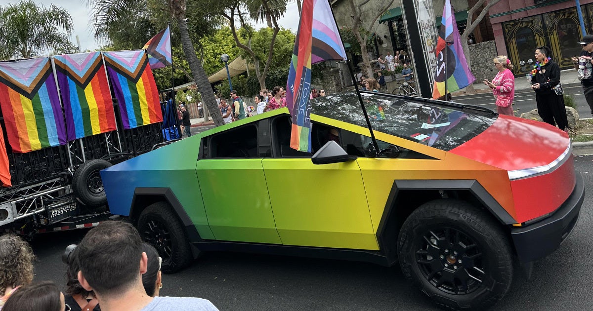 During an LGBTQ pride parade, someone attempted to slay the house down in a Cybertruck with rainbow wrapping that Elon Musk would truly hate.