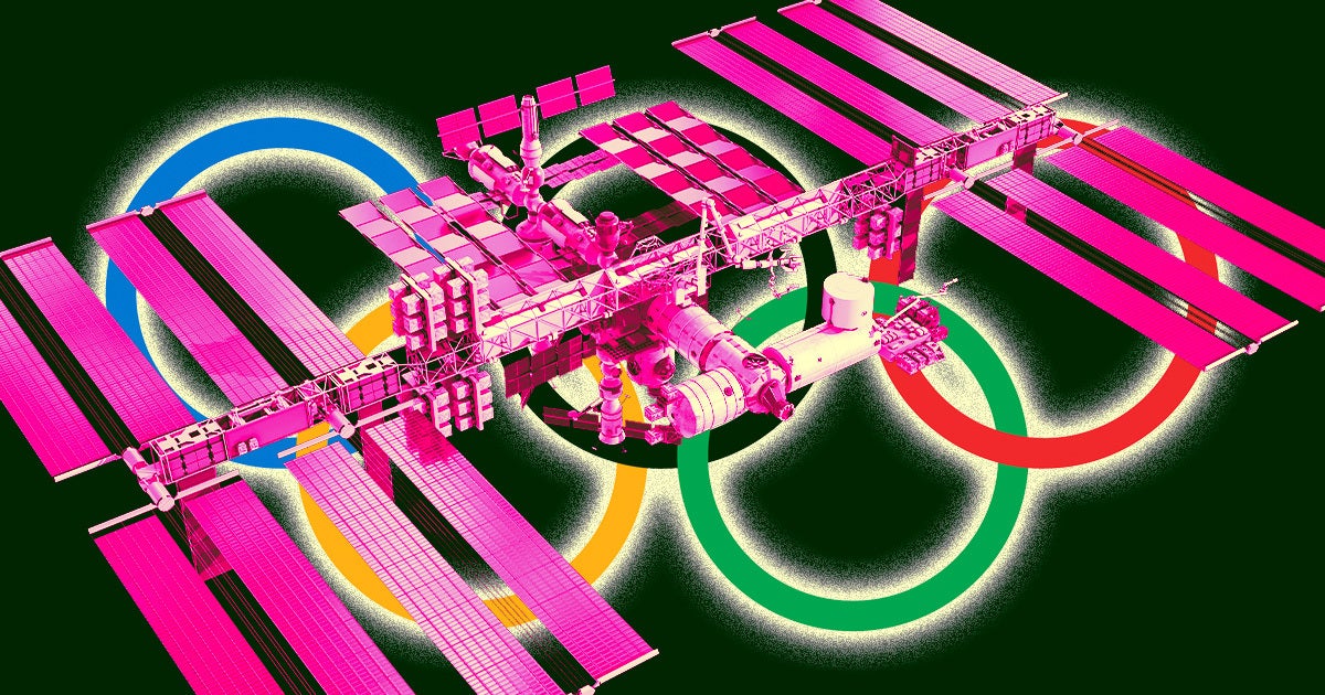 Astronauts on the International Space Station sent well wishes to the folks competing at the 2024 Olympics — with a zero-G take on the Games.