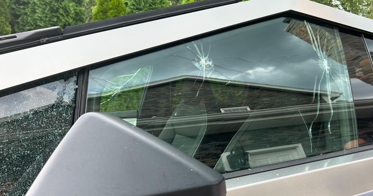 A woman has been arrested for allegedly smashing the windows of a Cybertruck out of which someone ran an ice cream stand.