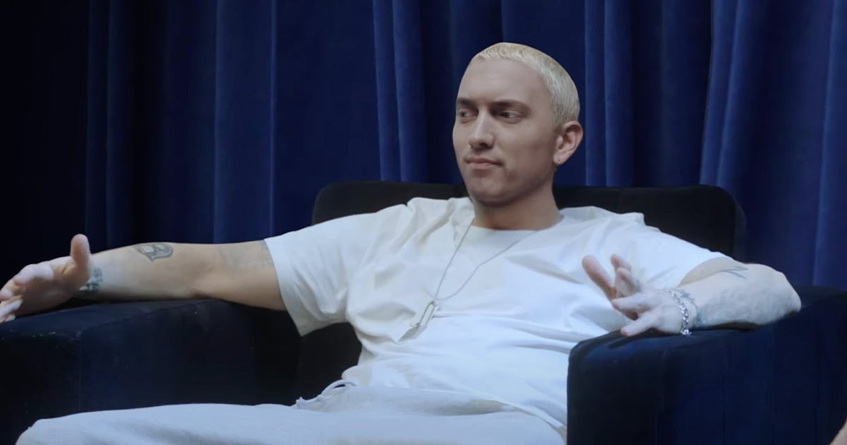 As part of his purported comeback, Eminem has chosen to have an AI hologram of him from his "Slim Shady" era stage a bogus interview.
