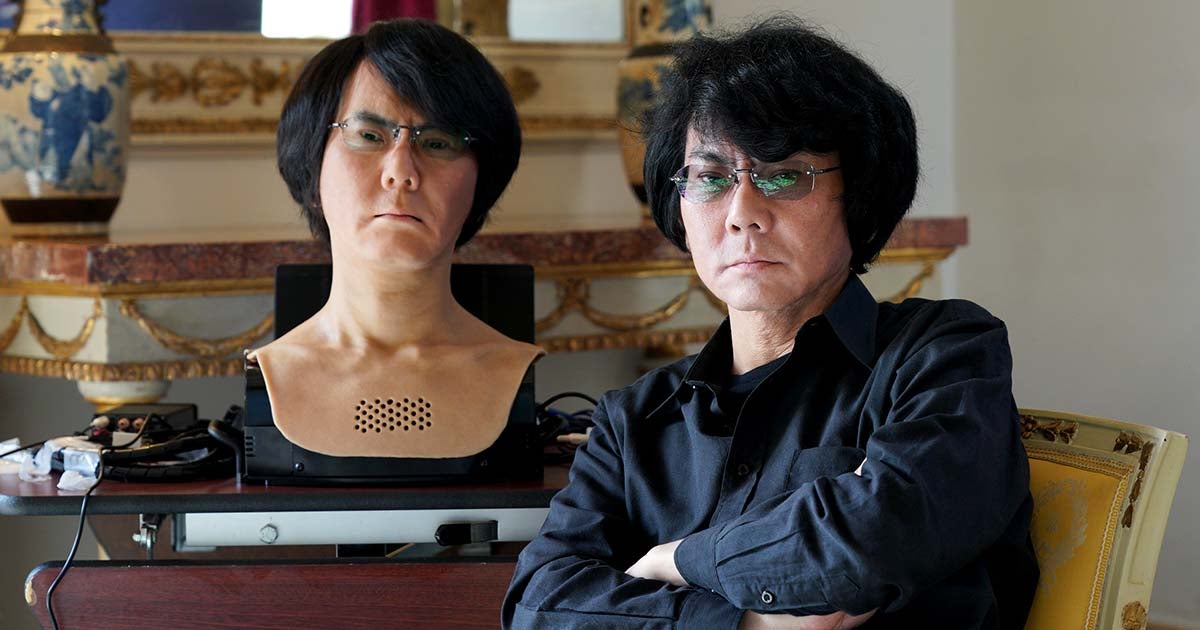 Japanese inventor Hiroshi Ishiguro has created six robot clones of himself. The latest one can take questions and give lectures.