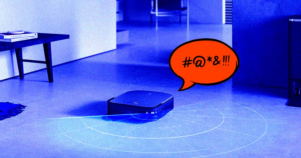 Hackers were able to gain control of robot vacuums around the US — and at least one of them forced the cleaning robots to yell racist obscenities. 