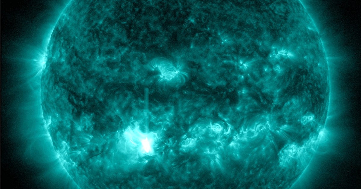 A huge solar flare caused a radio blackout on Earth yesterday — and we could be in for another powerful geomagnetic storm later this week.