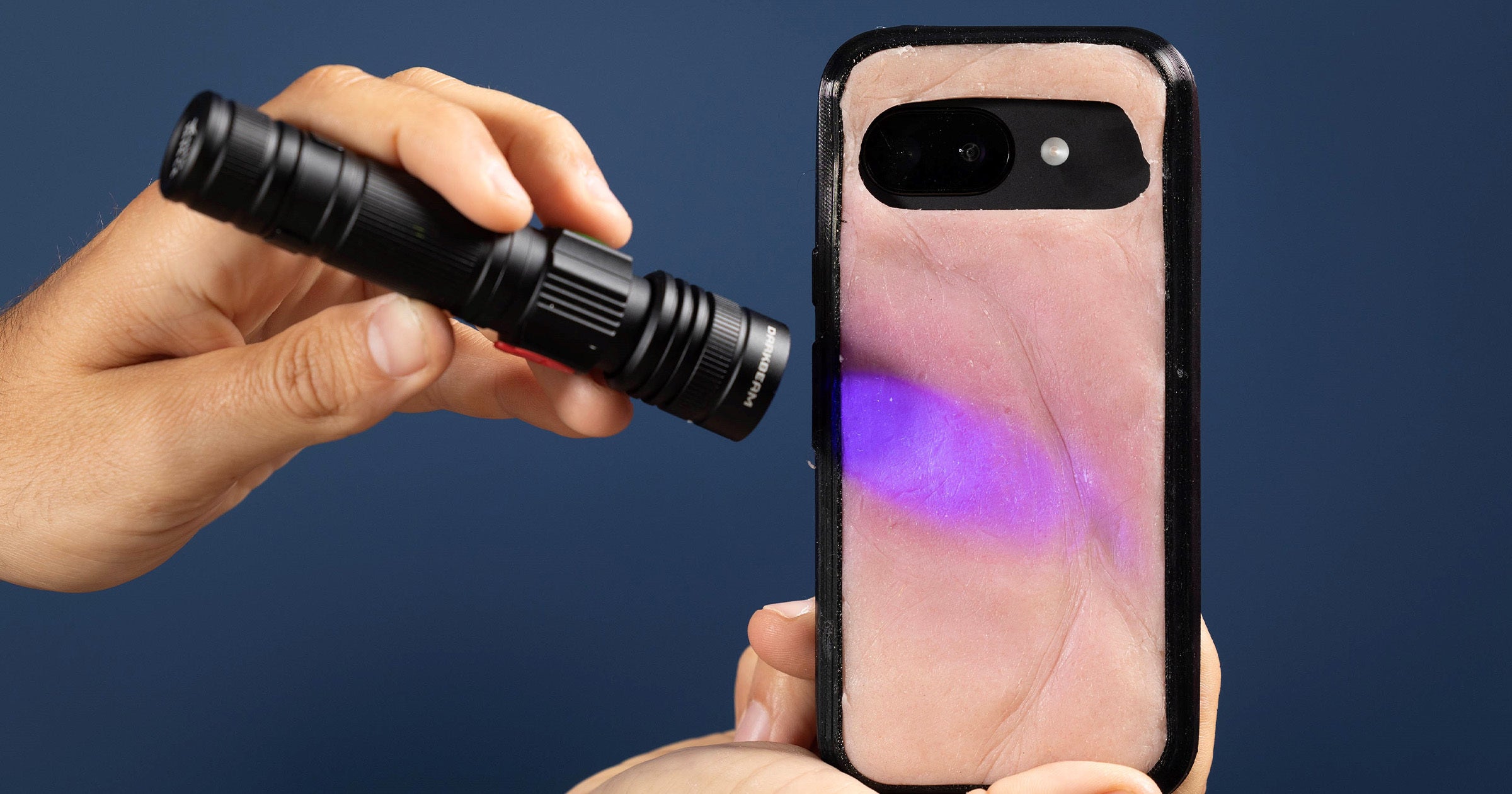 Not only does the phone case look like human skin to an uncanny degree, it also gets sunburned like it, too.