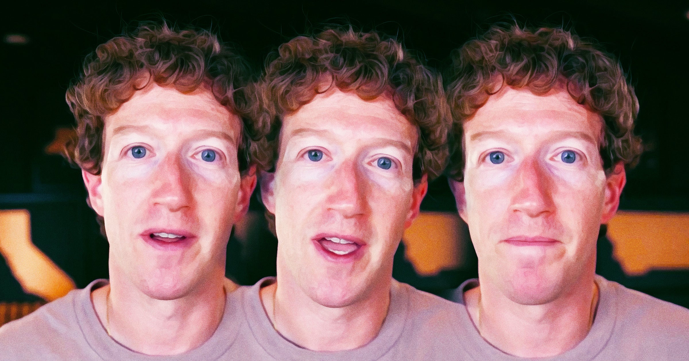 A strange-looking Mark Zuckerberg makes the case for so-called "personal superintelligence" while staring directly into the camera.