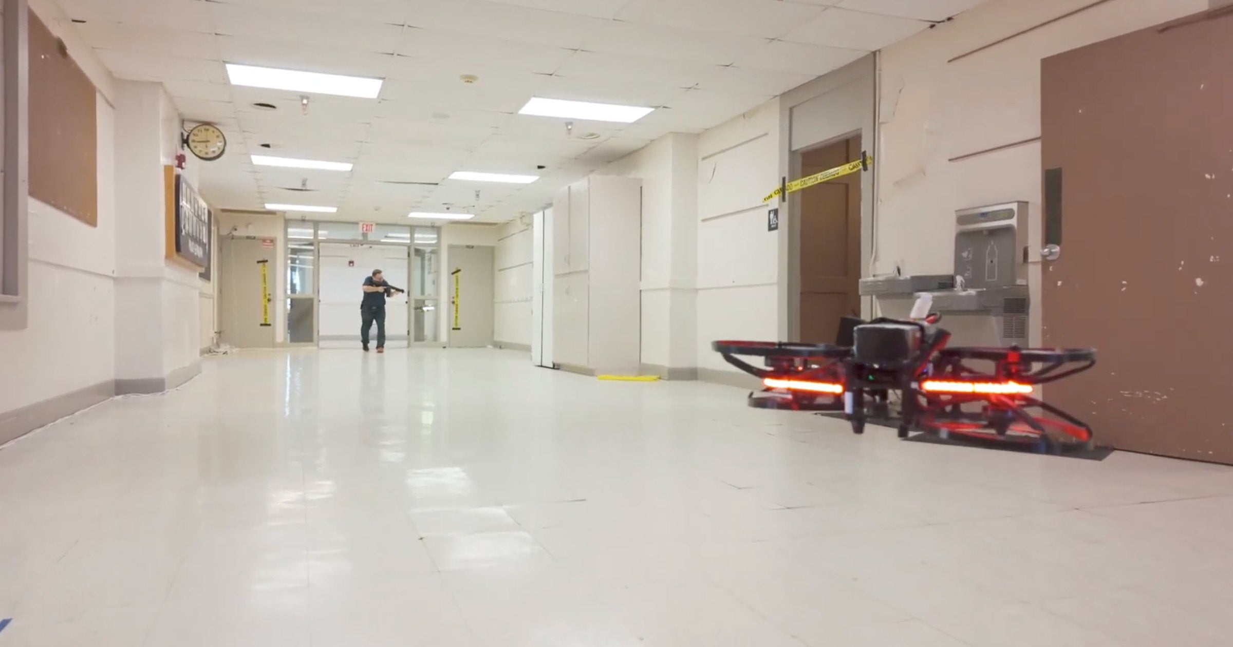 Several schools in Florida will be fitted with dozens of armed drones, which can supposedly confront a shooter within fifteen seconds.