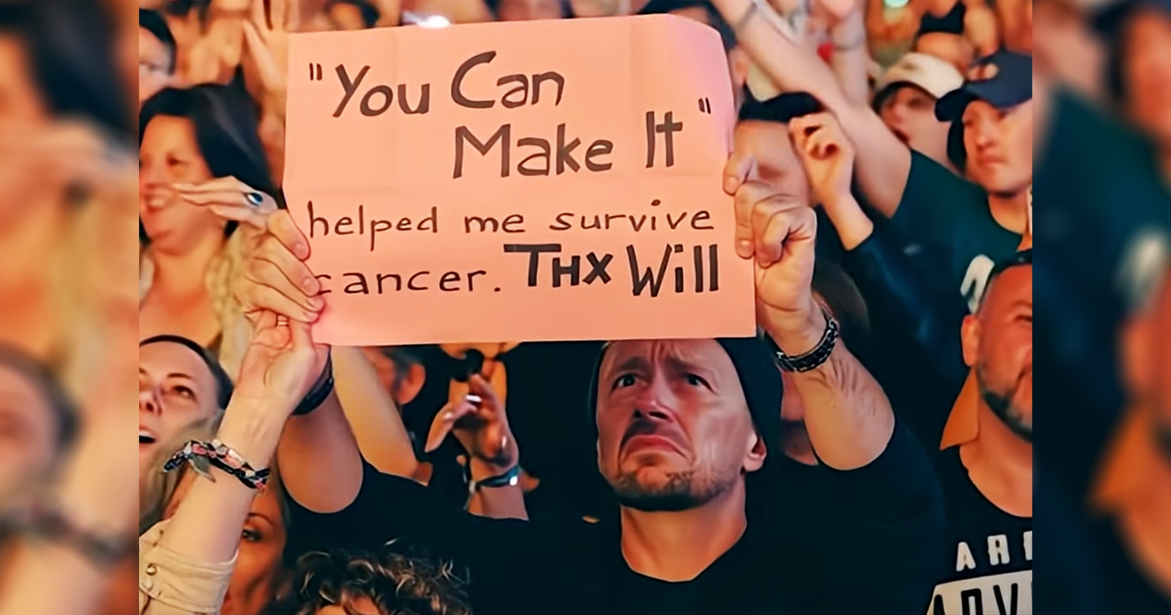 It appears that Will Smith and his team have, embarrasingly, used AI to generate signs and audience members from a recent concert.